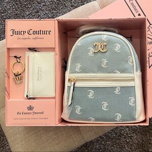 Juicy Couture Light Blue and Cream Backpack Set